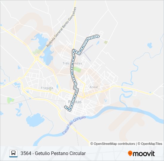 Mapa da linha 3561 GETULIO VARGAS de ônibus