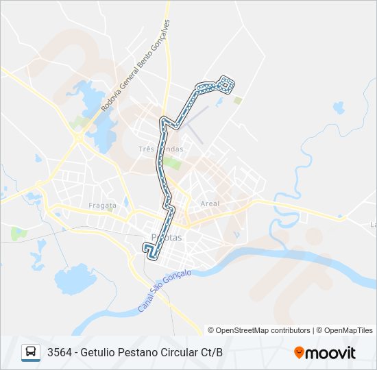 Mapa da linha 3561 GETULIO VARGAS de ônibus