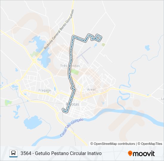 Mapa da linha 3561 GETULIO VARGAS de ônibus
