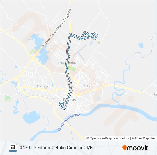 Mapa da linha 3461 PESTANO de ônibus