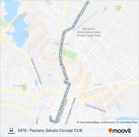 Mapa da linha 3461 PESTANO de ônibus
