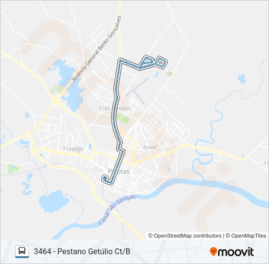Mapa da linha 3461 PESTANO de ônibus