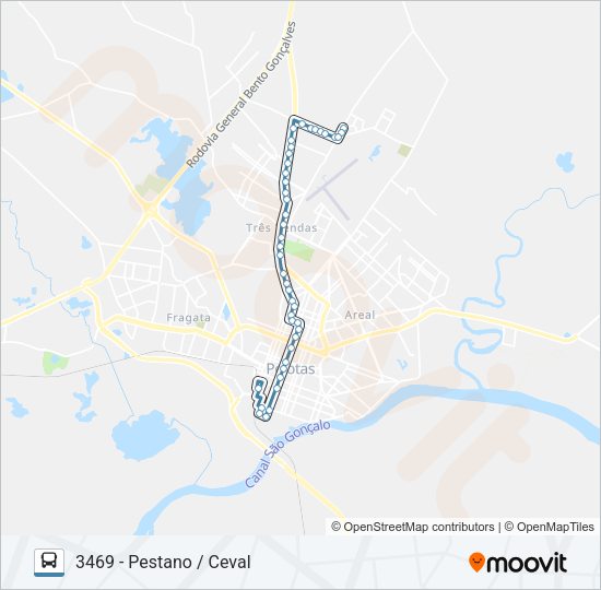 Mapa da linha 3461 PESTANO de ônibus