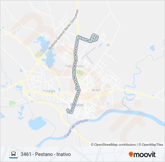 Mapa da linha 3461 PESTANO de ônibus