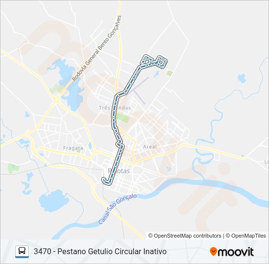 Mapa da linha 3461 PESTANO de ônibus