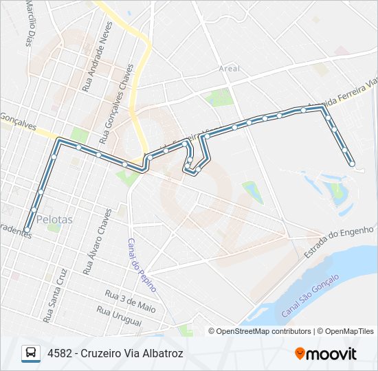 Mapa da linha 4581 CRUZEIRO de ônibus