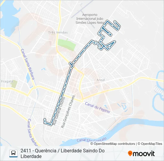 2411 JARDIM DAS TRADIÇÕES / QUERENCIA Bus Line Map