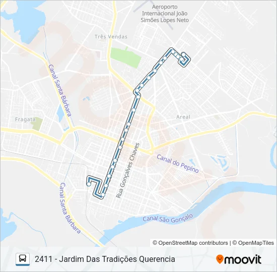 2411 JARDIM DAS TRADIÇÕES / QUERENCIA Bus Line Map