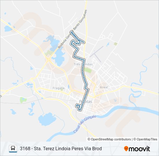Mapa da linha 3161 SANTA TEREZINHA de ônibus