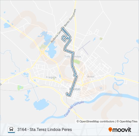 Mapa da linha 3161 SANTA TEREZINHA de ônibus