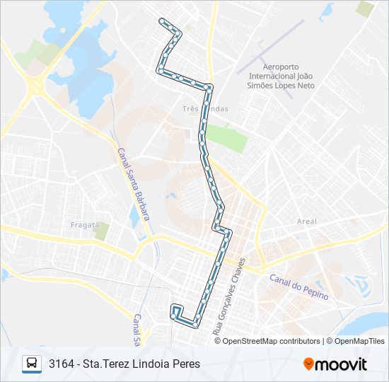 Mapa da linha 3161 SANTA TEREZINHA de ônibus