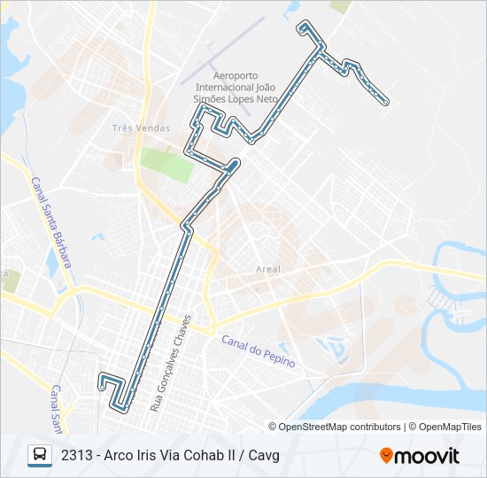 Mapa da linha 2311 ARCO IRIS de ônibus