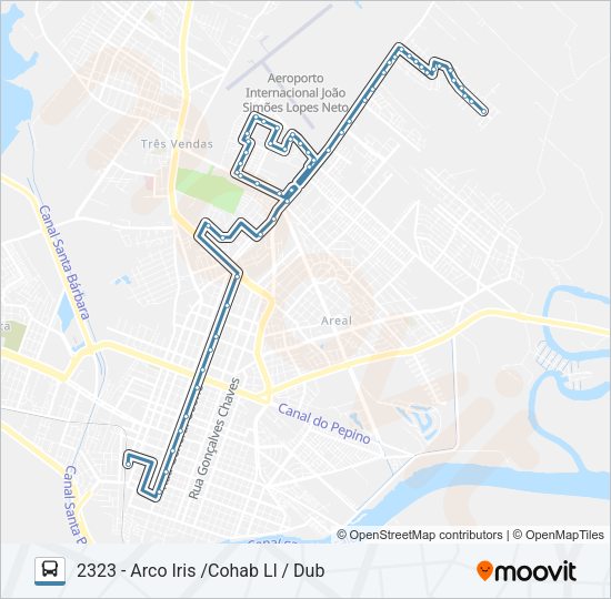 Mapa da linha 2311 ARCO IRIS de ônibus