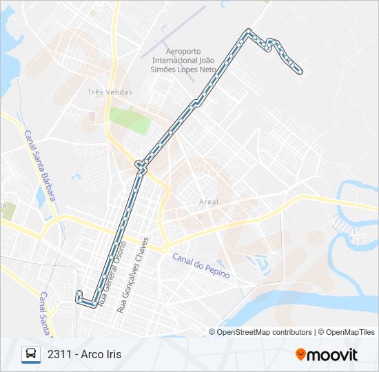 Mapa da linha 2311 ARCO IRIS de ônibus