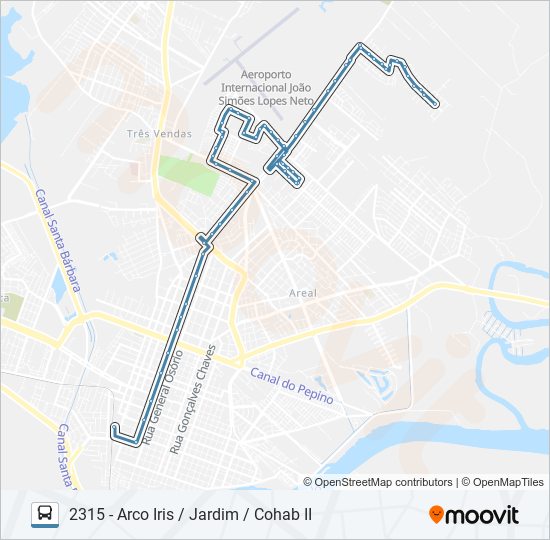 Mapa da linha 2311 ARCO IRIS de ônibus