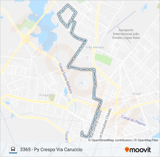 Mapa da linha 3361 PY CRESPO de ônibus