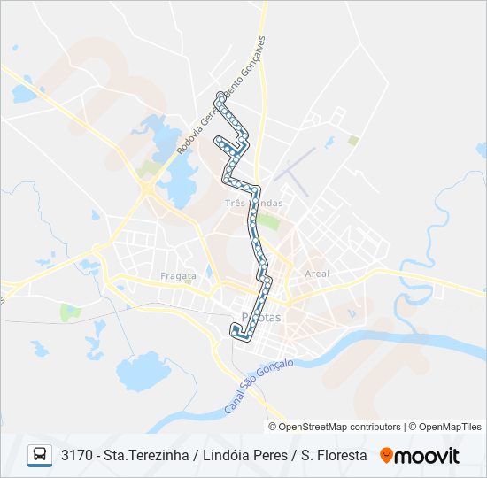 Mapa de 3468 CORUJA F OSORIO de autobús