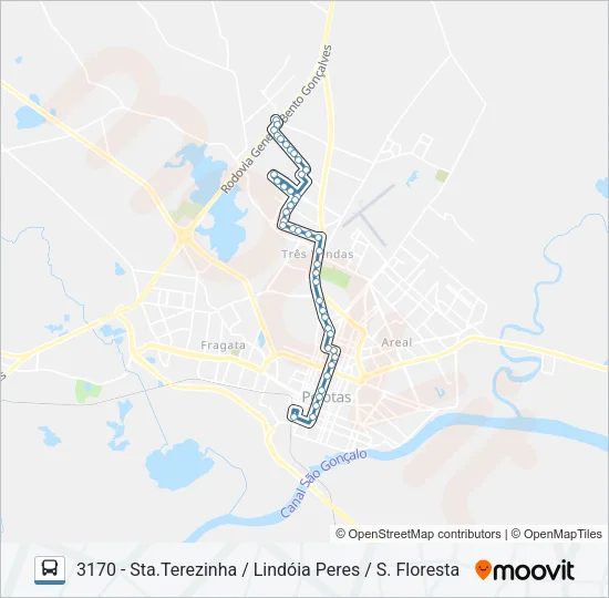 3468 CORUJA F OSORIO Bus Line Map