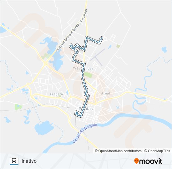 Mapa da linha 3468 CORUJA F OSORIO de ônibus