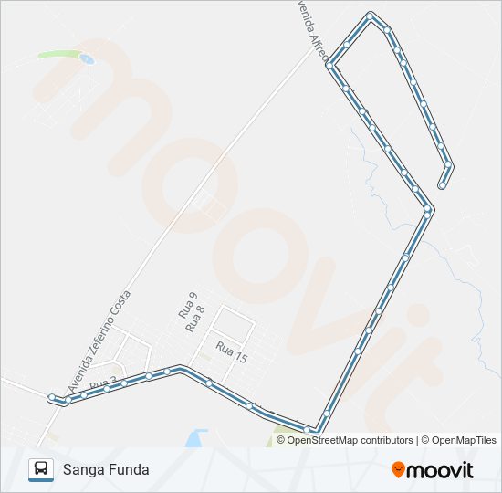 Mapa da linha 2211 SANGA FUNDA de ônibus