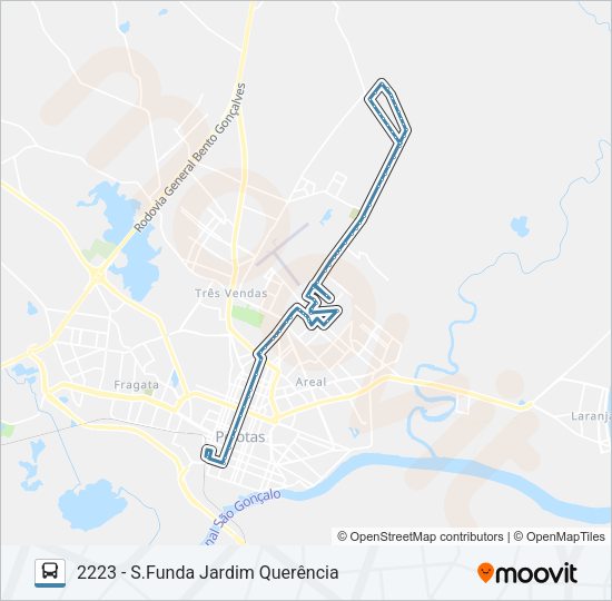 Mapa da linha 2211 SANGA FUNDA de ônibus