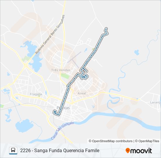 Mapa da linha 2211 SANGA FUNDA de ônibus