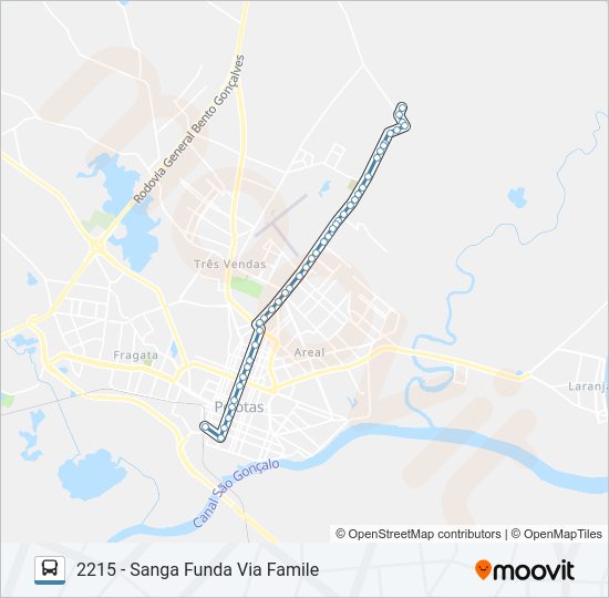 Mapa da linha 2211 SANGA FUNDA de ônibus