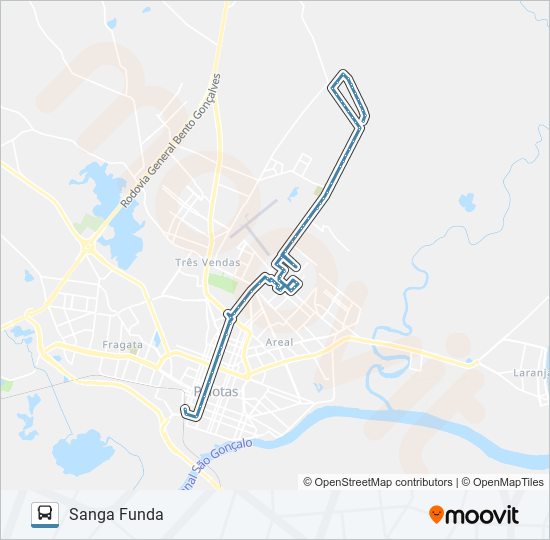 Mapa da linha 2211 SANGA FUNDA de ônibus