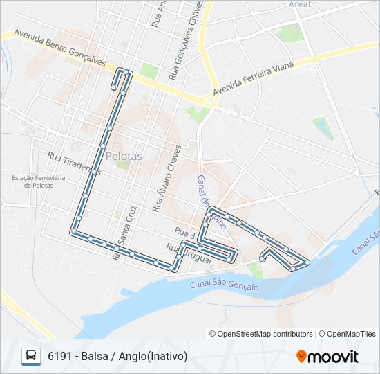 Mapa da linha 6191 ANGLO / BALSA de ônibus