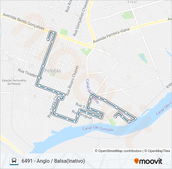 Mapa da linha 6191 ANGLO / BALSA de ônibus