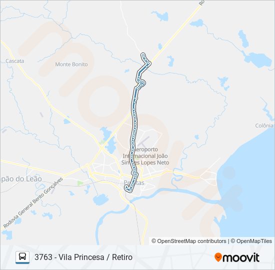 Mapa de 3761 VILA PRINCESA de autobús