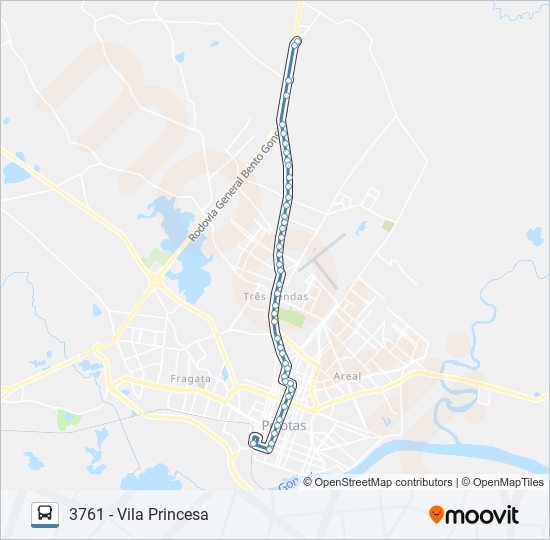 Mapa de 3761 VILA PRINCESA de autobús