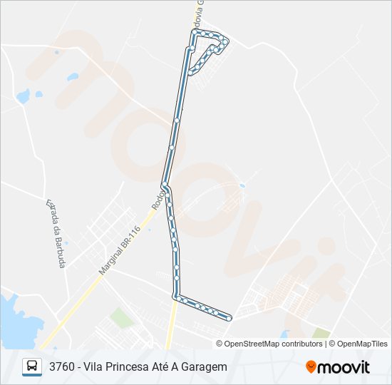 Mapa de 3761 VILA PRINCESA de autobús