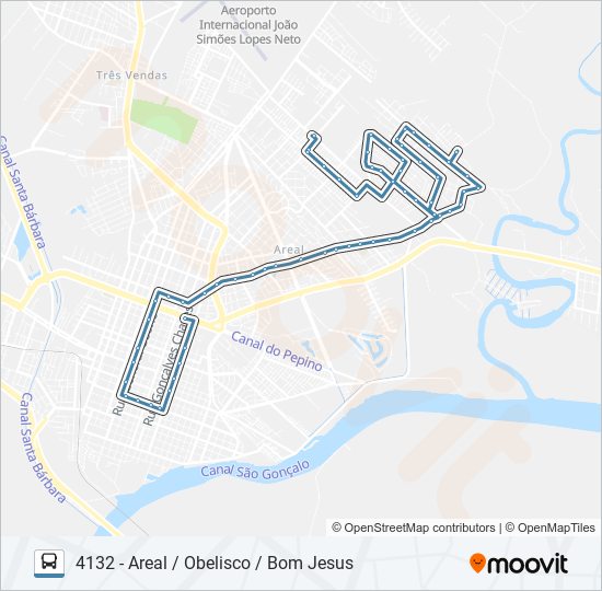 Mapa de 4122 CORUJA AREAL de autobús