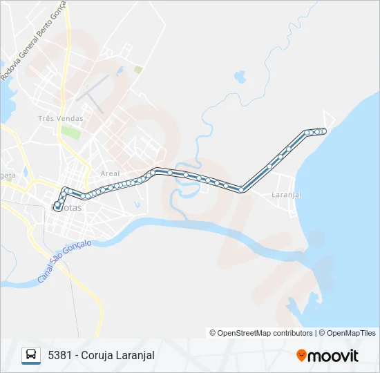 5382 CORUJA LARANJAL Bus Line Map