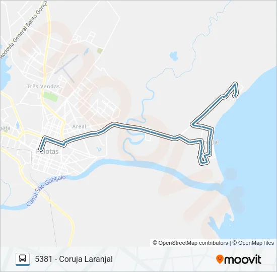 5382 CORUJA LARANJAL Bus Line Map