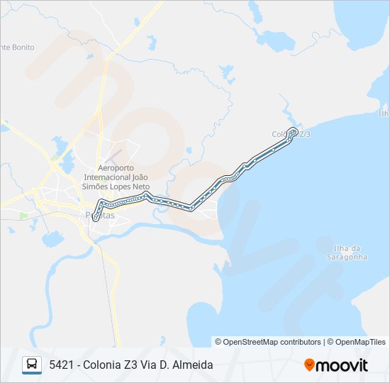 Mapa de 5481 COLÔNIA Z-3 de autobús