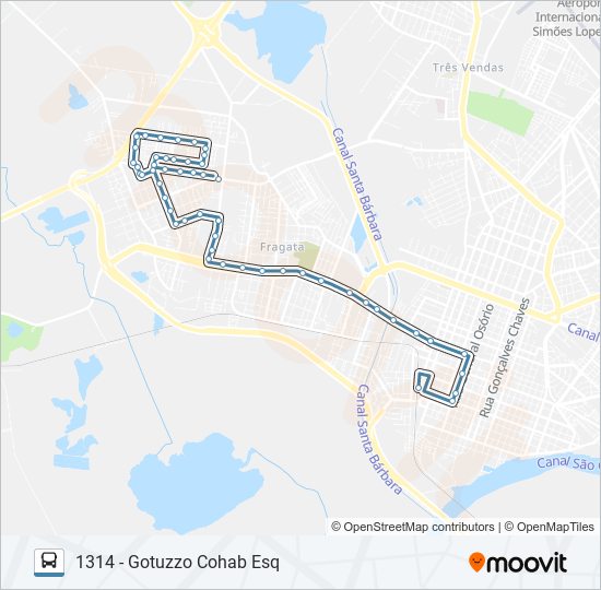 Mapa de 1301 GOTUZZO de autobús