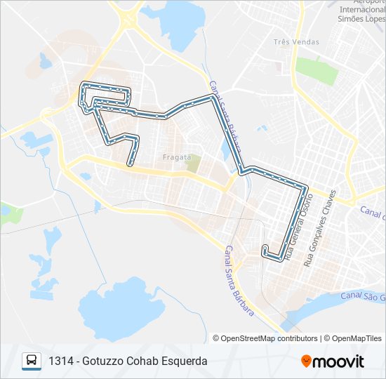 Mapa de 1301 GOTUZZO de autobús