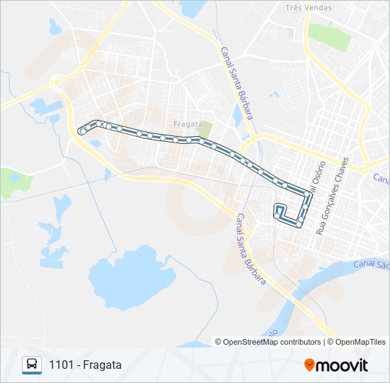 Mapa de 1101 FRAGATA de autobús