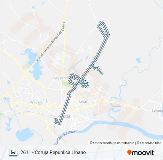 2611 CORUJA ILDEFONSO Bus Line Map