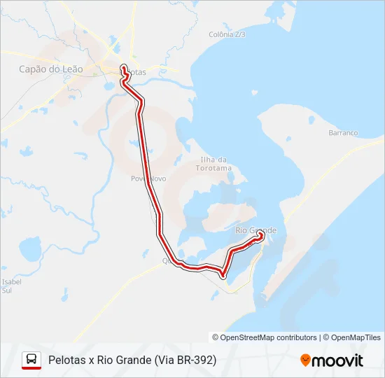 P271 PELOTAS X RIO GRANDE (VIA BR-392) Bus Line Map