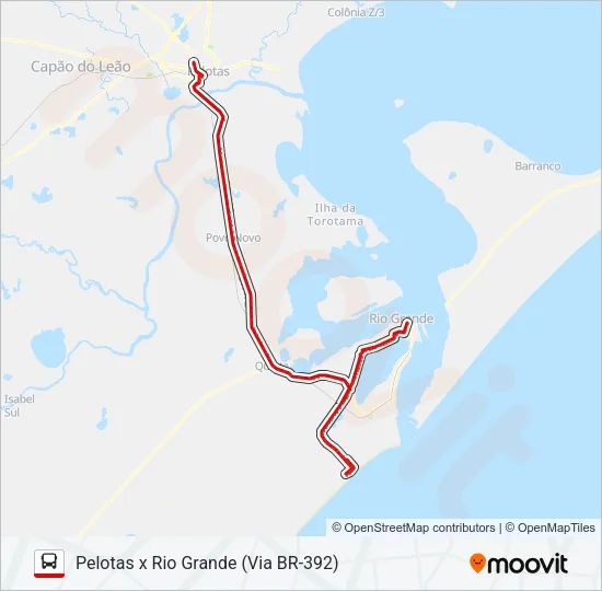 P271 PELOTAS X RIO GRANDE (VIA BR-392) Bus Line Map