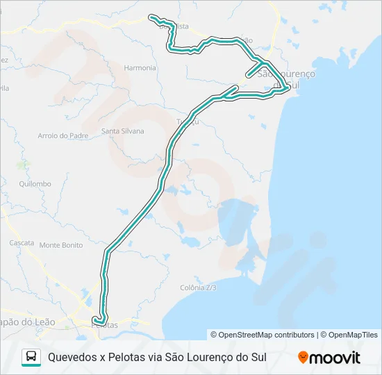 270 QUEVEDOS X PELOTAS VIA SÃO LOURENÇO DO SUL Bus Line Map