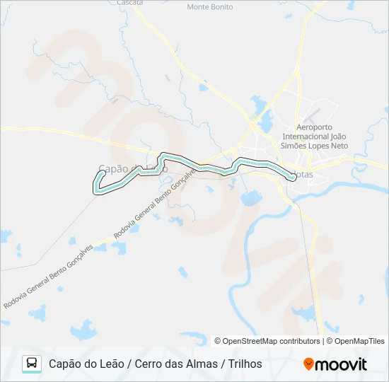 P706 CAPÃO DO LEÃO / CERRO DAS ALMAS / TRILHOS Bus Line Map