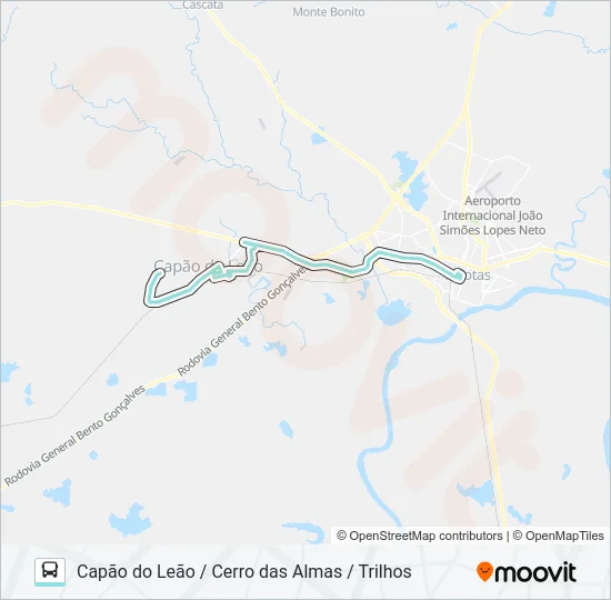 P706 CAPÃO DO LEÃO / CERRO DAS ALMAS / TRILHOS Bus Line Map