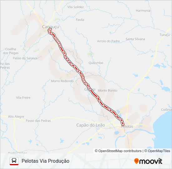 622 PELOTAS X CANGUÇU (VIA BR-392) Bus Line Map
