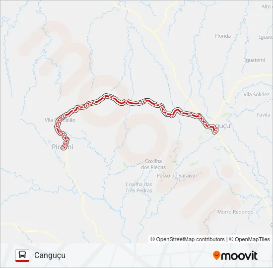 2760 CANGUÇU X PIRATINÍ Bus Line Map