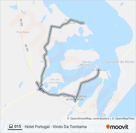 Mapa da linha 015 de 