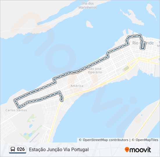 Mapa da linha 026 de ônibus